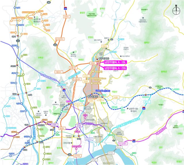 남양주왕숙 A-1, A-2블록 위치도. LH 경기북부지역본부 제공