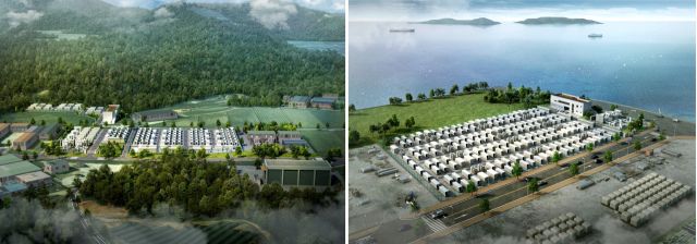 (왼쪽)전남 고흥 BESS 조감도·전남 광양 BESS 조감도. BS한양