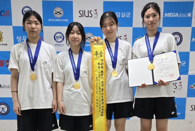 제49회 회장기 전국중·고학생사격대회 여자 고등부 50m 복사 단체전서 시즌 4관왕에 오른 주엽고 선수들.주엽고 제공