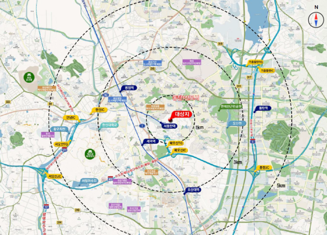 오산시 외삼미동 일대 약 11만6천㎡의 부지에 1천472세대의 공동주택과 주상복합건축물 등을 조성하는 사업이 승인됐다. 경기도 제공