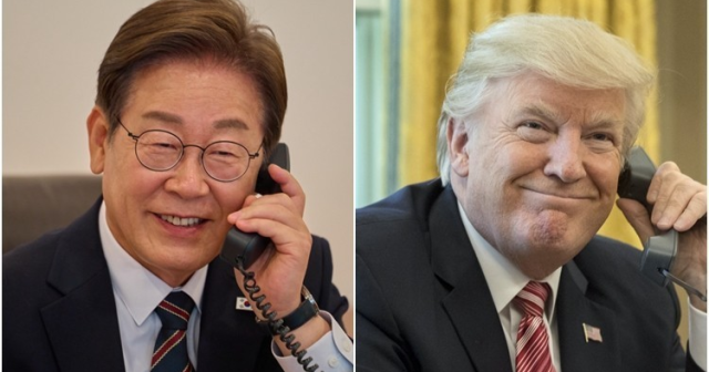 통화하는 이재명 대통령(왼쪽)과 도널드 트럼프 미국 대통령. 연합뉴스