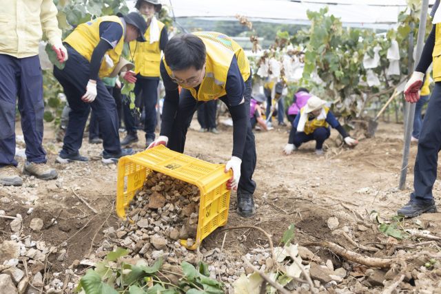 31일 김동연 경기도지사가 가평군 상면 율길1리 피해현장을 방문해 수해 복구 작업을 하고 있다. 경기도 제공