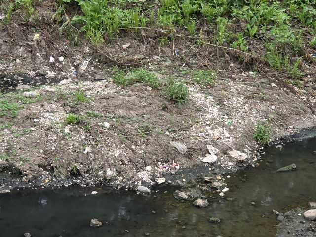 안산 상록구 본오동 경기지방공원 조성이 추진되는 장화운동장 인근 구거에 스티로폼 알갱이들이 곳곳에 뭉친 채 방치되고 있다. 구재원기자