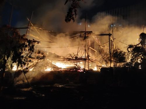 과천 갈현동 비닐하우스 화재 현장. 경기도소방재난본부 제공