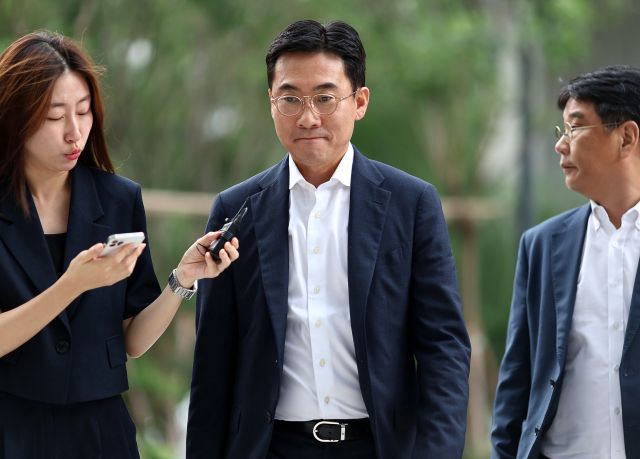 조영탁 IMS모빌리티 대표가 지난 20일 조사를 받기 위해 출석하고 있는 모습. 연합뉴스