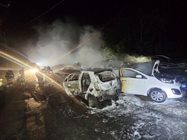 김포 대곶면 폐차장 화재현장. 김포소방서 제공