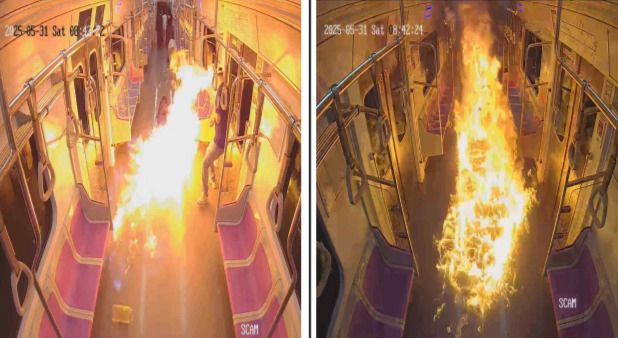 지난 5월 서울 5호선 지하철 방화 사건 범행 장면. 서울 남부지검 제공