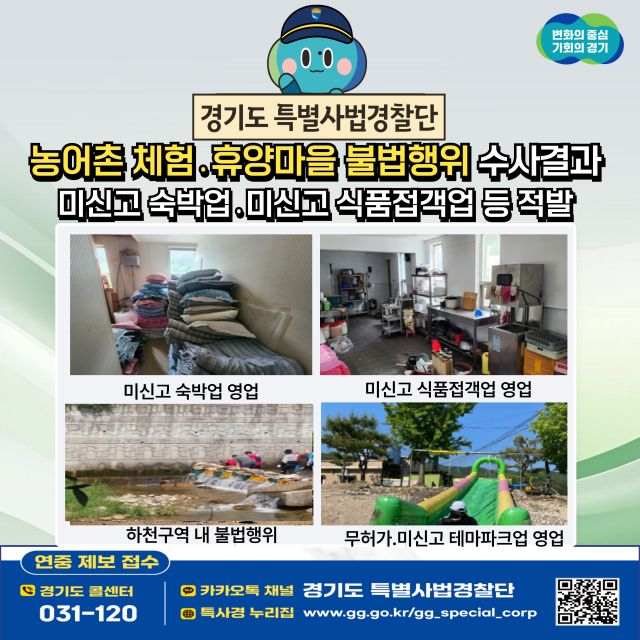 농어촌 체험·휴양마을 불법행위 제보 관련 사진. 경기도 제공