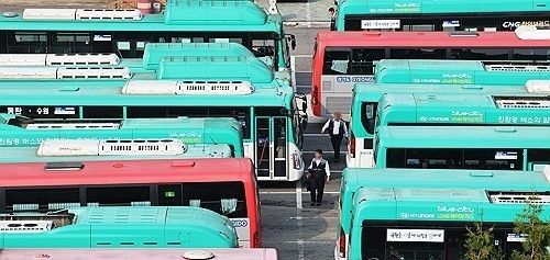 경기지역 버스 차고지. 연합뉴스