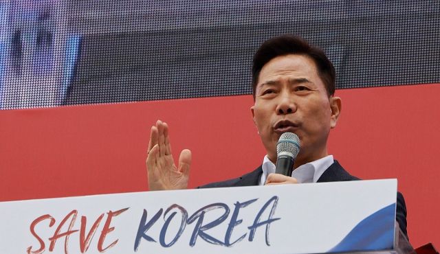 손현보 목사가 윤석열 전 대통령의 탄핵 기각을 촉구하고 있다. 연합뉴스