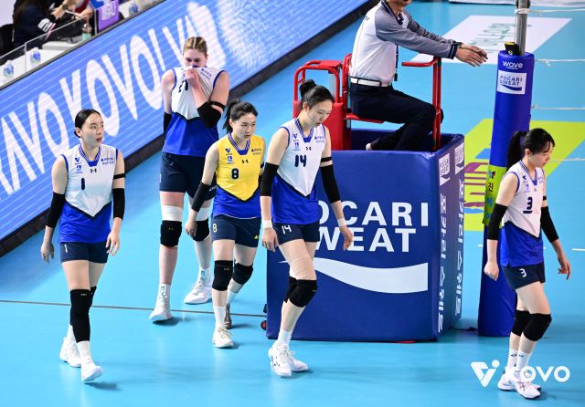 여자부 수원 현대건설도 3연패로 부진 탈출이 시급하다. KOVO 제공