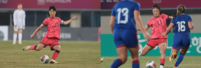 국가대표팀에서도 호흡을 맞춘 김혜리(왼쪽)와 최유리. 연합뉴스