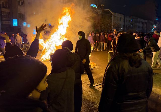 Iranians attend an anti-government protest in Tehran, Iran, Friday, Jan. 9, 2026. (AP Photo) Picture taken Friday, Jan. 9, 2026
