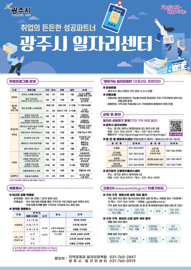 광주시 일자리센터 업무 안내 포스터. 광주시 제공