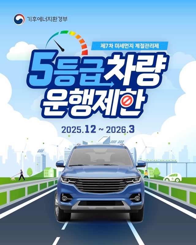 4. 파주시, 미세먼지 계절관리제 기간 5등급 차량 운행 제한 실시