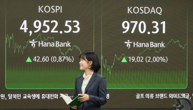 코스피 장중 5천선 돌파 [포토뉴스]