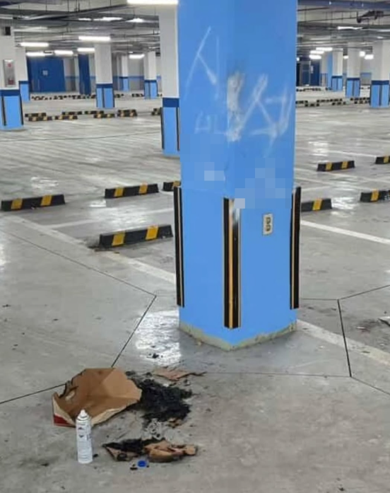 아파트 지하주차장 래커칠. 연합뉴스