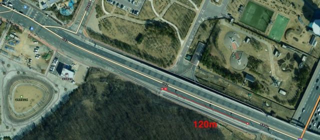 충훈대교 접속도로 우측 보강토옹벽 구간(일직동 546번지 일원) 위치도. 광명시 제공