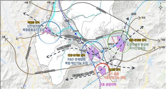안양시 공업지역 종합구상안. 안양시 제공