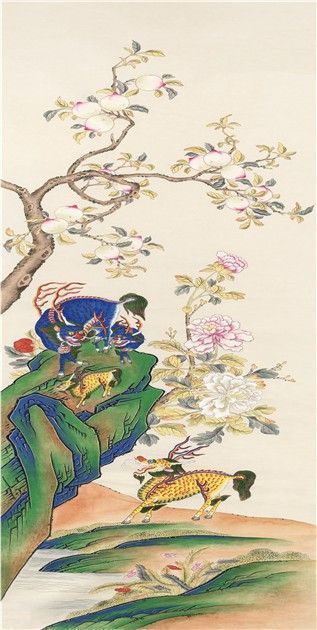 이재명 대통령이 시진핑 주석에게 선물한 기린도. 청와대 제공