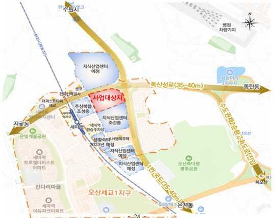 세교터미널 부지 위치도. 오산시 제공