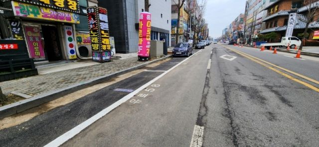 '무인제어주차시스템'의 노상주차장 전경. 시흥시 제공