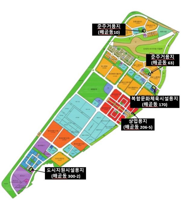 배곧신도시 유휴부지 5필지. 시흥시 제공