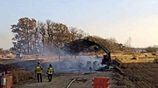 평택 현덕면 비닐하우스 화재현장. 경기도소방재난본부 제공