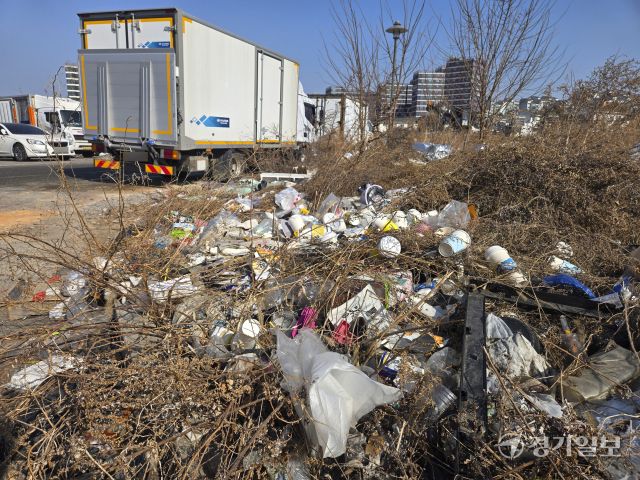수원 마중공원 일대 불법주차 및 쓰레기 무단투기 [포토뉴스]