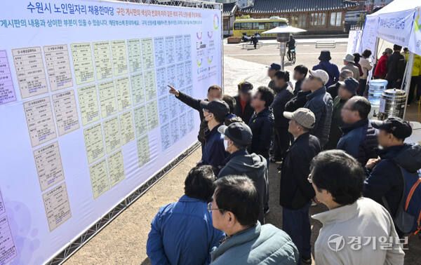 2025년 11월 수원특례시 화성행궁 광장에서 열린 '제18회 노인일자리 채용 한마당' 모습. 경기일보DB