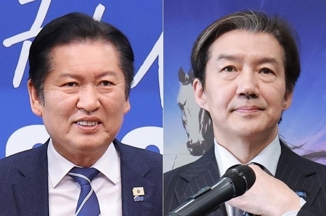 더불어민주당 정청래 대표와 조국혁신당 조국 대표. 연합뉴스