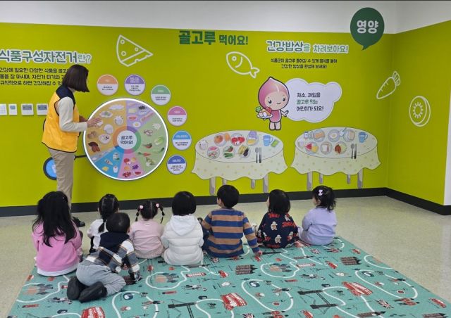 이천시보건소 열린 건강교육실에서 어린이들이 영양에 대한 교육을 받고 있다. 이천시 제공