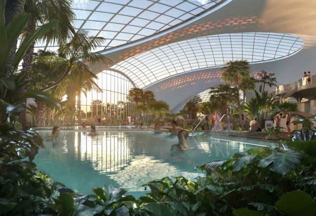 테르메(Therme) 인천 개발 계획 중 식물원 콘셉트의 도심형 웰니스 스파 리조트. 인천경제청 제공