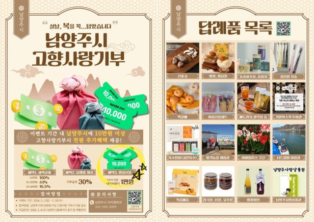 ‘설맞이 세뱃돈’ 이벤트 안내 포스터. 남양주시 제공