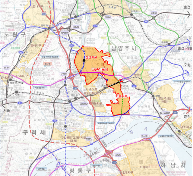 다산신도시 위치도. 경기주택도시공사 제공