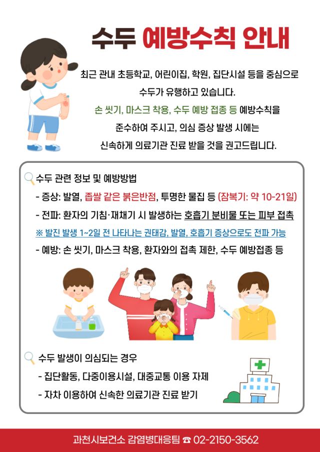 과천시 수두 예방 수칙 안내문. 과천시 제공
