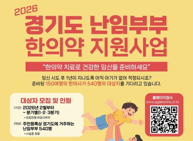 경기도 난임부부 한의약 지원사업 포스터. 파주시 제공
