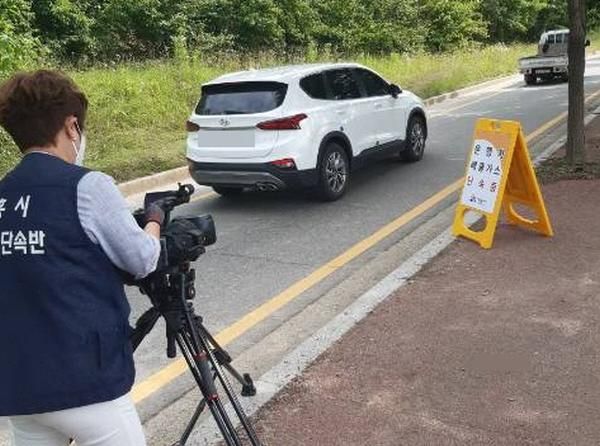 민간점검원의 미세먼지 측정 현장. 시흥시 제공