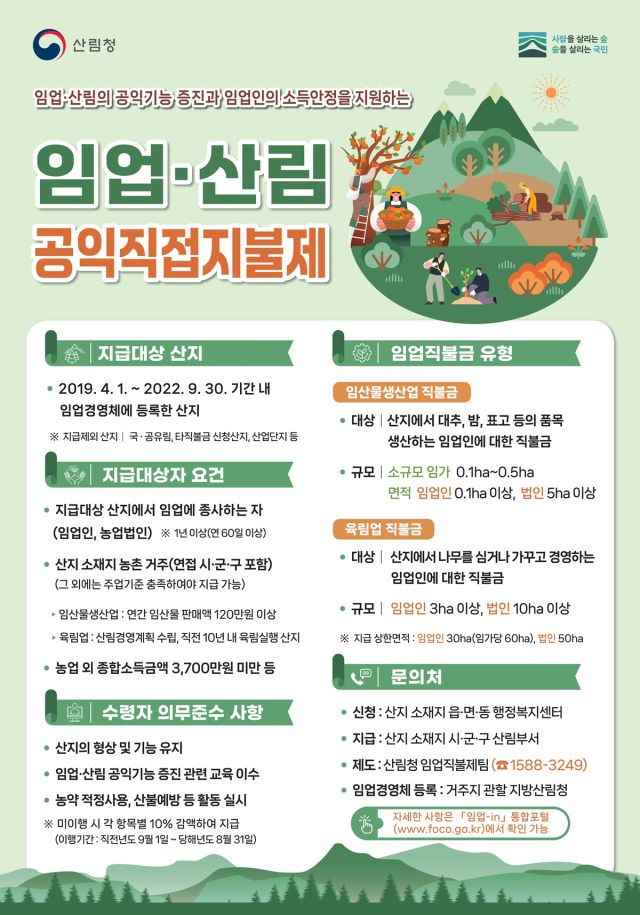 임업·산림 공익 직접 지불제. 광주시 제공