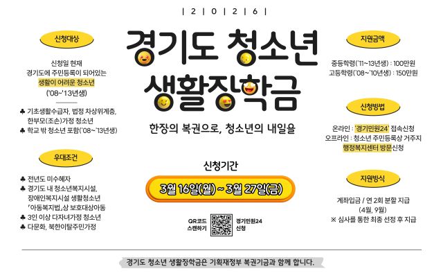 남양주시가 경기도 청소년 생활장학금을 통해 청소년들의 학업 유지를 돕는다. 남양주시 제공