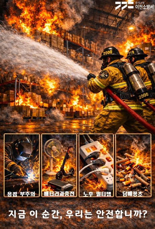 이천소방서 창고시설 화재예방 안내 포스터. 이천소방서 제공