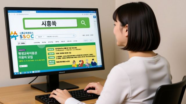 시흥교육캠퍼스 쏙 홈페이지를 보는 시민 모습. 시흥시 제공