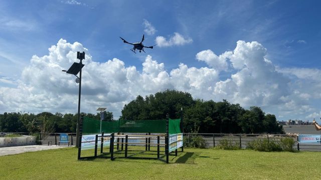 드론 배송 시연 모습. 시흥시 제공