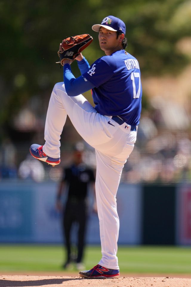 시범경기에 첫 등판한 오타니. AP=연합뉴스