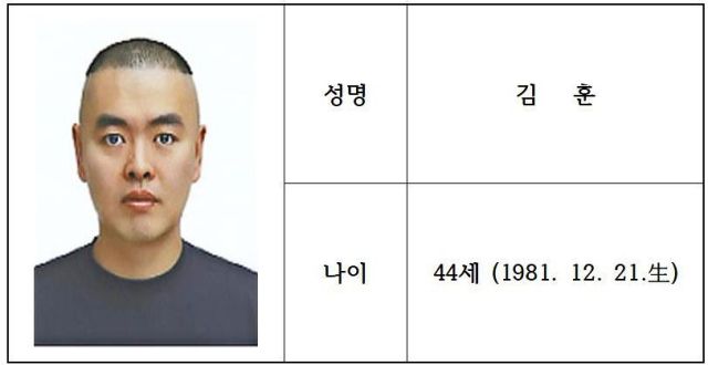 남양주 스토킹 살인범 김훈. 경기북부경찰청 제공