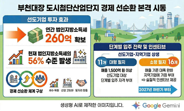 부천대장 도시첨단산업단지 선도기업 법인지방소득세 확보 및 지역기업 인센티브 관련 AI 생성 이미지. 부천시 제공