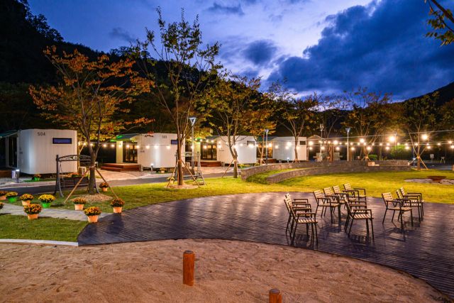 청량산 수원캠핑장의 야경(가을). 수원시 제공