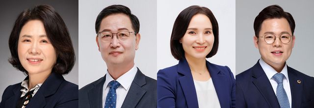 더불어민주당 경기도의원 예비후보. 왼쪽부터 최명진·채신덕·신명순·김철환 예비후보