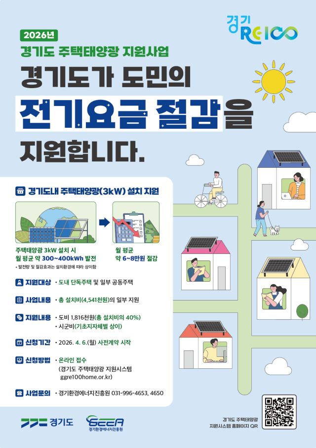 경기환경에너지진흥원 주택태양광 지원사업 웹포스터. 경기도 제공