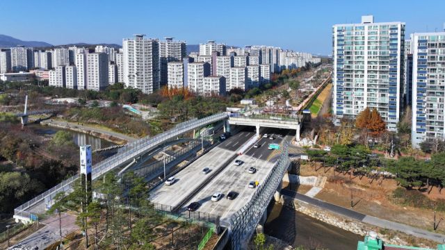 성남 분당수서간 도시고속화도로 매송2교 구간. 성남시 제공